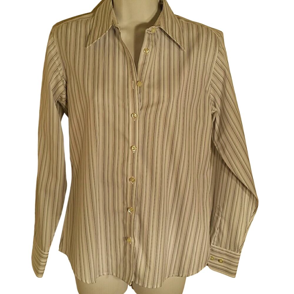 NWOT. Land's End Pure Cotton Striped Shirt. 6